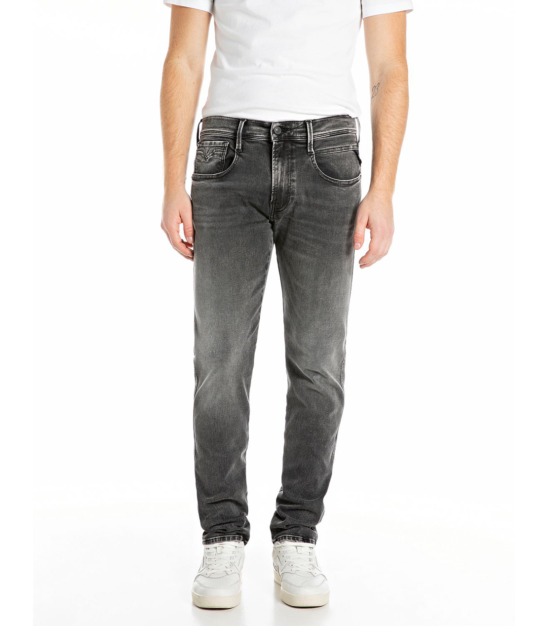 スリムフィットANBASS HYPERFLEXブラックストレッチデニム 詳細画像 ダークグレー 1